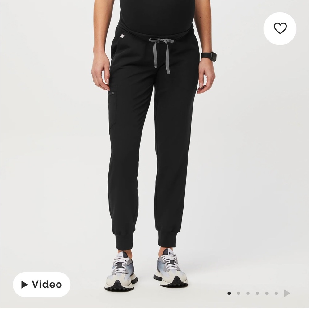 Figs Maternity Zamora jogger scrub pants black size medium